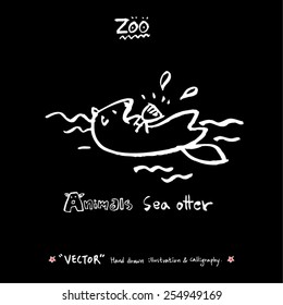 Hand drawn ZOO illustration - animal sketch - vector