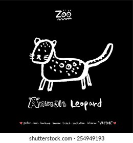 Hand drawn ZOO illustration - animal sketch - vector