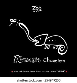 Hand drawn ZOO illustration - animal sketch - vector