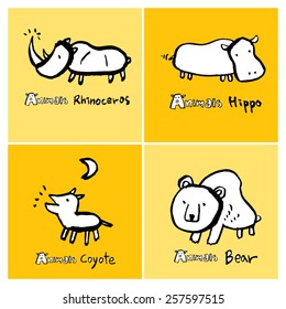 Hand drawn ZOO illustration - animal sketch - vector