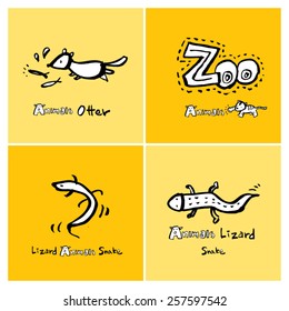 Hand drawn ZOO illustration - animal sketch - vector