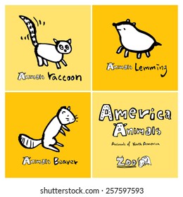 Hand drawn ZOO illustration - animal sketch - vector