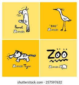 Hand drawn ZOO illustration - animal sketch - vector