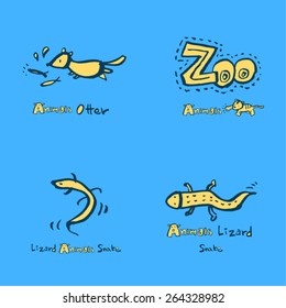 Hand drawn ZOO illustration - animal sketch - vector