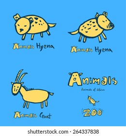 Hand drawn ZOO illustration - animal sketch - vector
