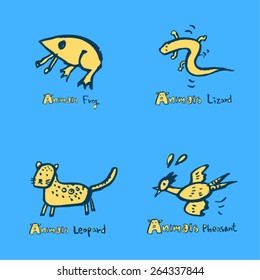 Hand drawn ZOO illustration - animal sketch - vector