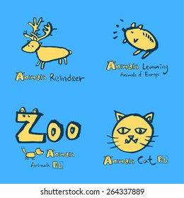 Hand drawn ZOO illustration - animal sketch - vector
