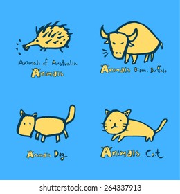 Hand drawn ZOO illustration - animal sketch - vector