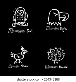 Hand drawn ZOO illustration - animal sketch - vector