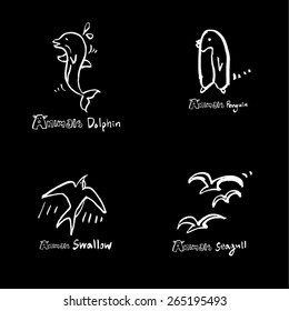 Hand drawn ZOO illustration - animal sketch - vector