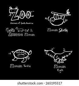 Hand drawn ZOO illustration - animal sketch - vector