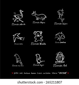 Hand drawn ZOO illustration - animal sketch - vector