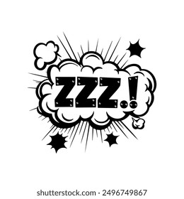 Hand drawn zzz symbol for sleeping, doodle illustration vector
