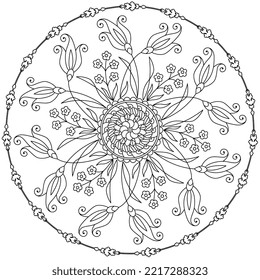 Hand drawnd floral Mandala vector illustration