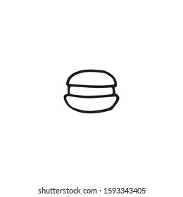 Hand drawn,doodle style macaron flat vector icon isolated on a white background.