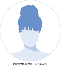 Hand drawn,modern,  woman Avatar profile icon (or portrait icon). User flat avatar icon, sign, profile female symbol design illustration