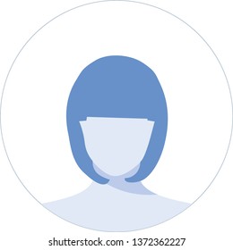 Hand drawn,modern,  woman Avatar profile icon (or portrait icon). User flat avatar icon, sign, profile female symbol design illustration