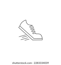 Hand drawn,running shoe icon.Editable strokes,vector illustration 