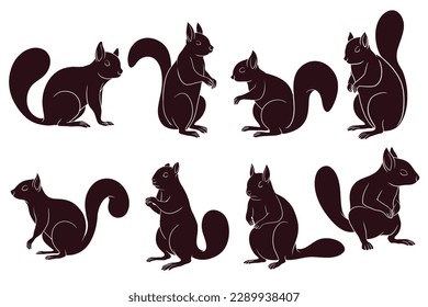hand drawns silhouette of squirrel. vector illustration