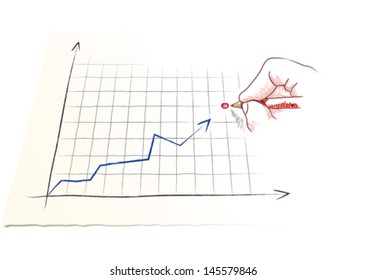 hand draws a graph