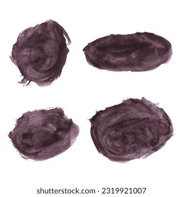 Hand draws ink brush stroke collection, Watercolor black vector brush strokes, Grunge black design elements paintbrush