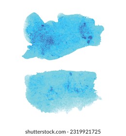 Hand draws ink brush stroke collection, Watercolor blue vector brush strokes, Grunge blue design elements paintbrush