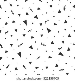 Hand Draws Seamless Pattern With Triangle Confetti 