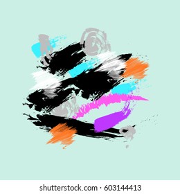 Hand dreawn abstract of brush stroke. abstract colorful paintbrush background. creative colorful brush strokes pattern for your design. vector illustration