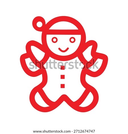 Hand Drew Cute Red Gingerbread Icon
