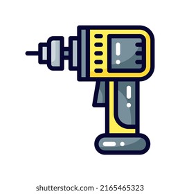 hand drill filled line style icon. vector illustration for graphic design, website, app. EPS 10