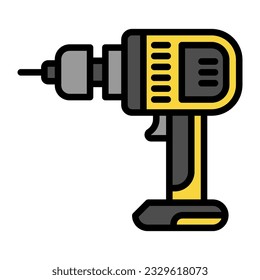 Hand drill flat icon design, vector illustration