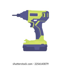 Hand Drill Flat Illustration. Clean Icon Design Element on Isolated White Background