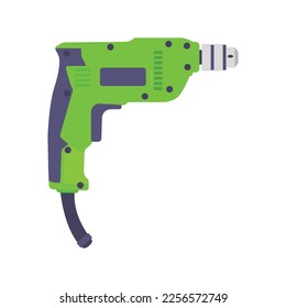 Hand Drill Flat Illustration. Clean Icon Design Element on Isolated White Background