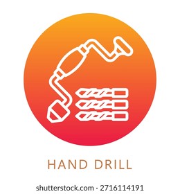 Handbohrer Farbverlauf Füllsymbol, Mini-Illustration beziehen sich auf Zimmerei, Holzindustrie. Für moderne Konzeption, UI, UX Web- und App-Entwicklung.