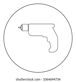 Hand drill icon black color in circle