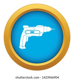 Hand drill icon blue vector isolated on white background for any design