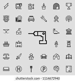 hand drill icon. Detailed set of minimalistic line icons. Premium graphic design. One of the collection icons for websites, web design, mobile app on colored background