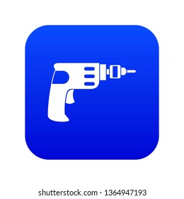 Hand drill icon digital blue for any design isolated on white vector illustration