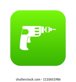 Hand drill icon digital green for any design isolated on white vector illustration