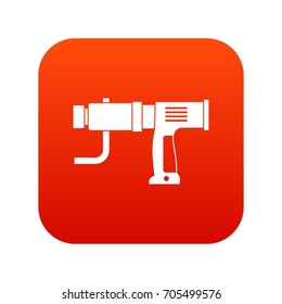 Hand drill icon digital red for any design isolated on white vector illustration