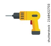 Hand drill icon. Flat illustration of hand drill vector icon isolated on white background