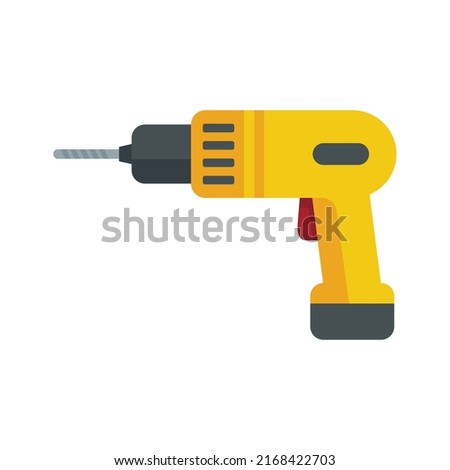 Hand drill icon. Flat illustration of hand drill vector icon isolated on white background