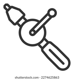 Hand drill - icon, illustration on white background, outline style