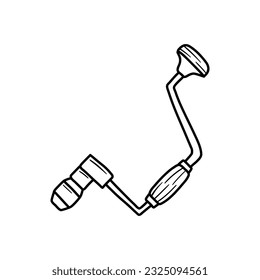 Vintage classic manual hand drill used for woodworking isolated in white  background doodle style vector illustration 16349731 Vector Art at Vecteezy