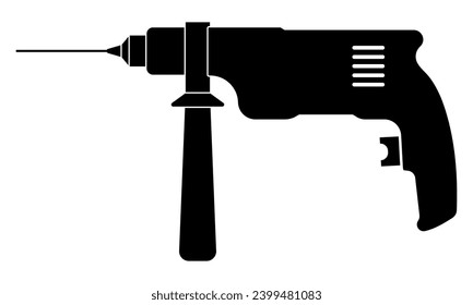 Hand drill icon. Tool and repair signs. Drilling machine symbol. Vector illustration
