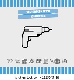 Hand drill icon vector
