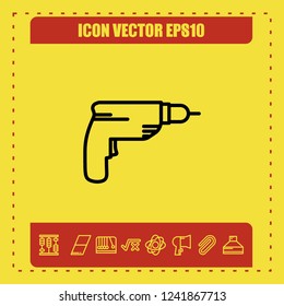 Hand drill icon vector