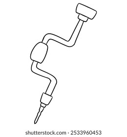 hand drill illustration hand drawn outline vector