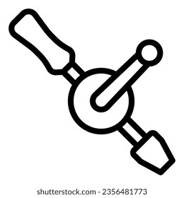 hand drill line icon, construction tools concept, hand held drill machine vector sign on white background, outline style icon for mobile concept and web design. Vector graphics