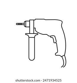Hand Drill Logo icon design illustration template